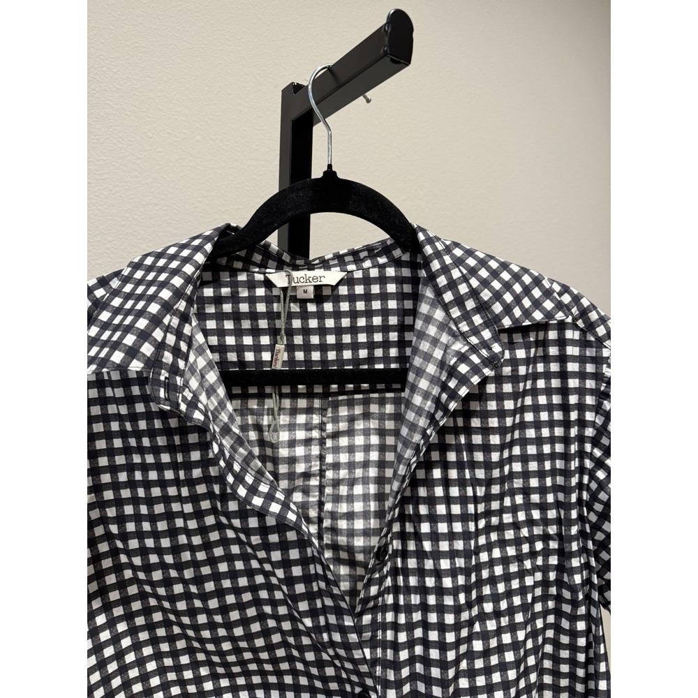 Tucker NYC The Sarah Shirtdress | Black‎ Gingham Size Medium - Picture 5 of 6